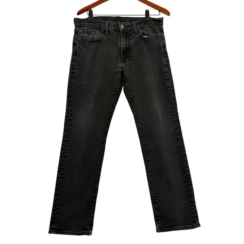 Levi's Premium 511 Men's Jeans W33 L30 Black Washed Slim Fit Stretch Denim